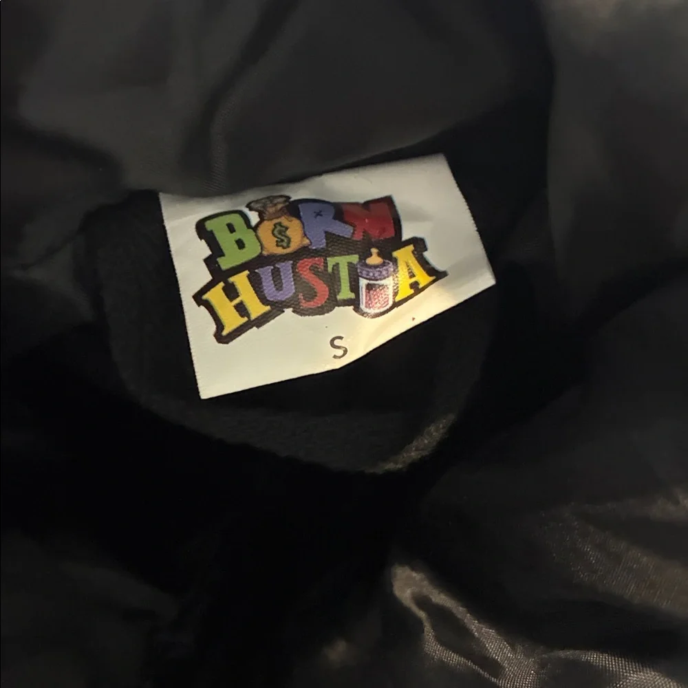 Born Hustla Black Shiny Puffer Coat